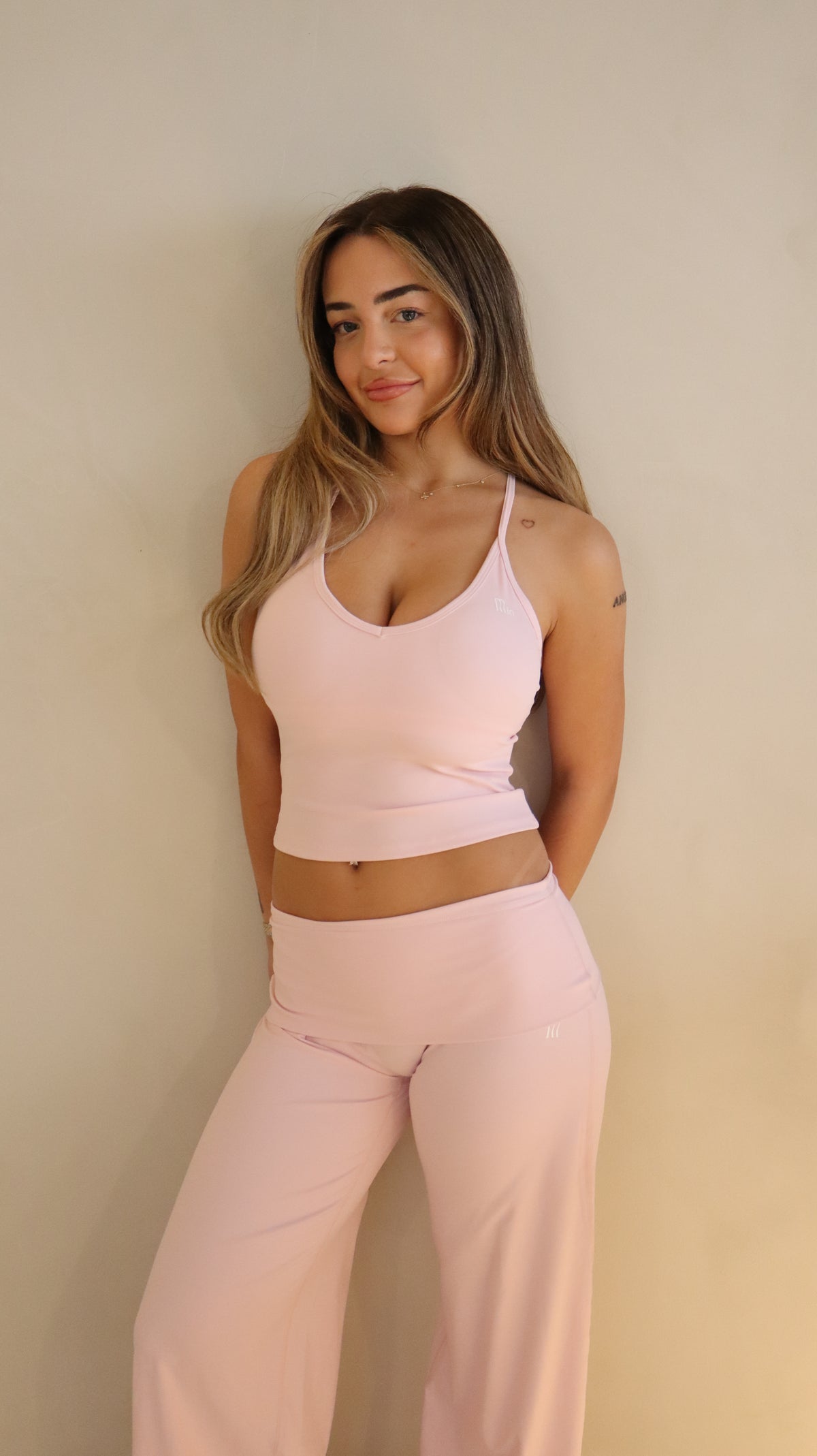 Ribbed Strap Tank Baby Pink