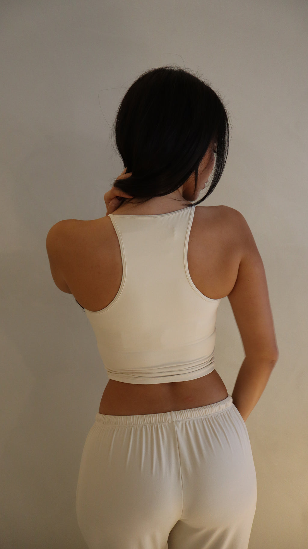 Sculpted Crossback Top Cream