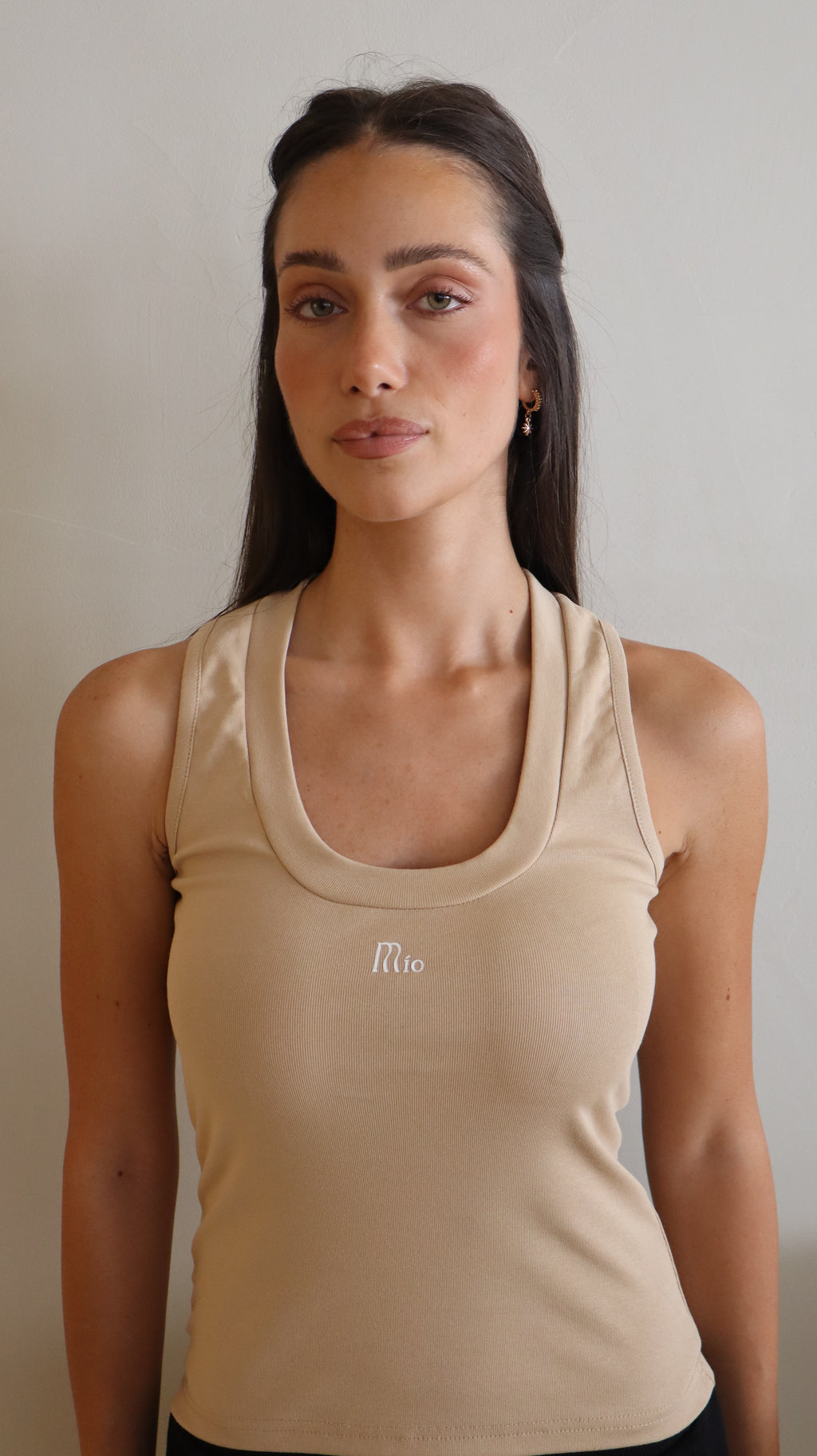 Mío Ribbed Tank Cream