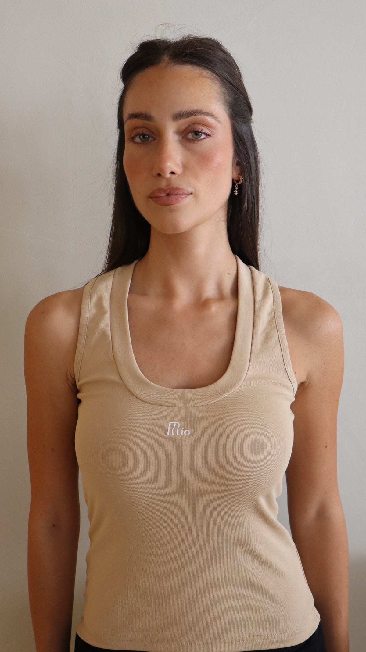 Mío Ribbed Tank Cream