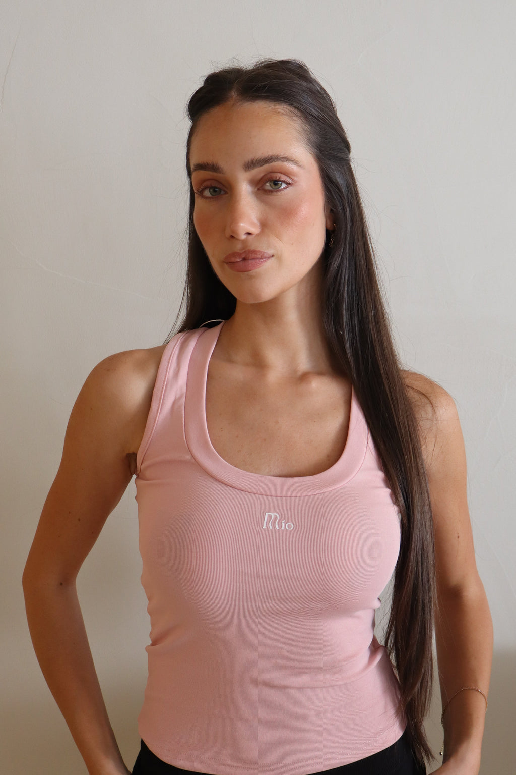 Mío Ribbed Tank Pink