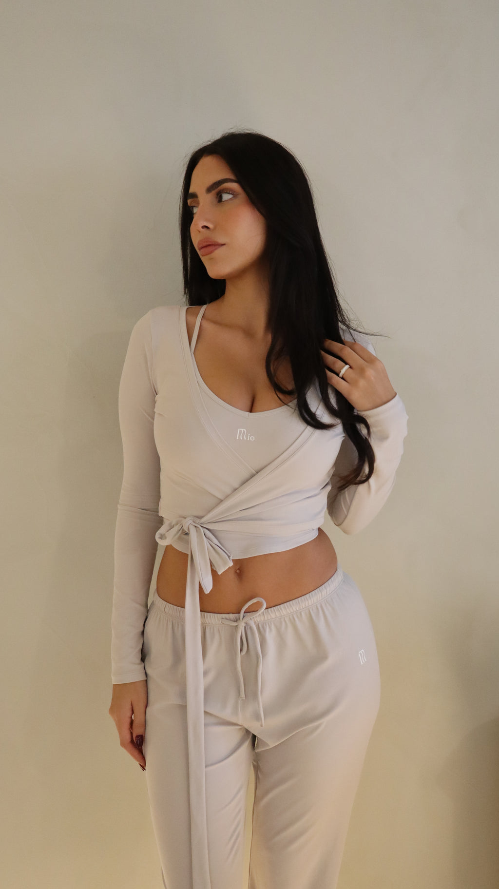 The Ballet Wrap Top Light Grey